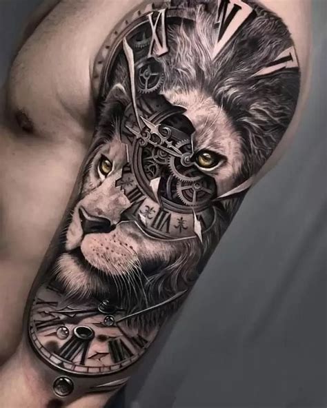 Top More Than 71 Lion Rose Clock Tattoo Best In Eteachers