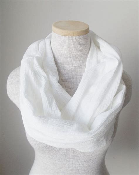 White Cotton Gauze Infinity Scarf By Megansmenagerie On Etsy 2500
