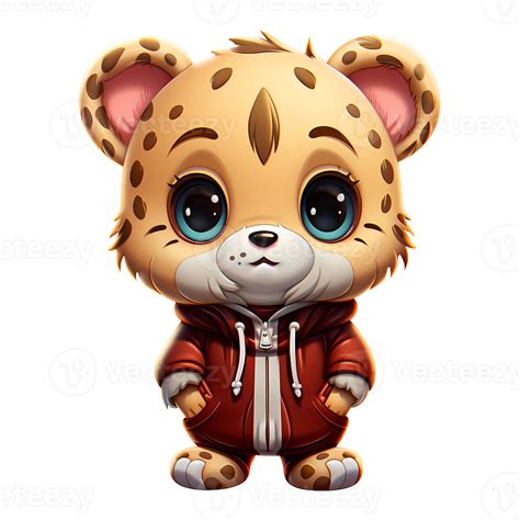 Cute Leopard With Christmas Clipart Illustration Ai Generative 29876649 Png