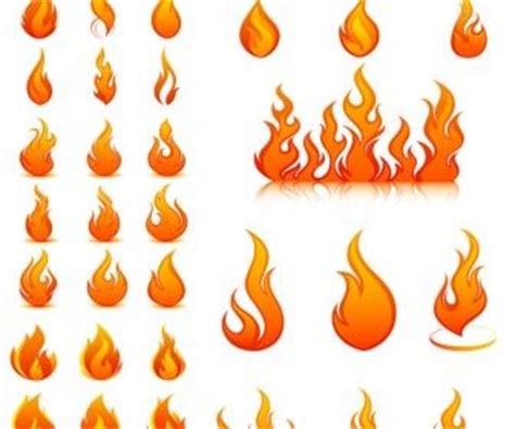 Adobe Illustrator flames | Sets with 40 vector flame templates and spurts of flame for your ...