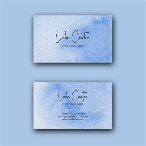 Premium Vector Abstract Blue Watercolor Business Card Template