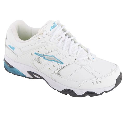 Avia Womens A115 Walking Athletic Shoe Wide Width Whitelight Blue