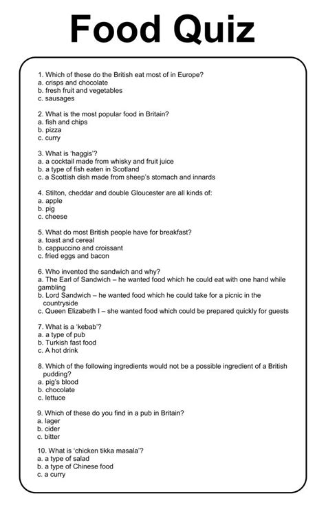 10 Question Trivia Quiz Printable Printable Trivia Questions And