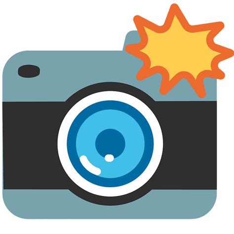 Camera with flash emoji clipart. Free download transparent .PNG | Creazilla png image