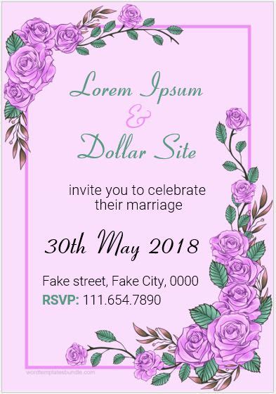 With the attractive design, this invitation template could even be used for a spring birthday party. 10 Best Wedding Invitation Cards MS Word | Formal Word ...