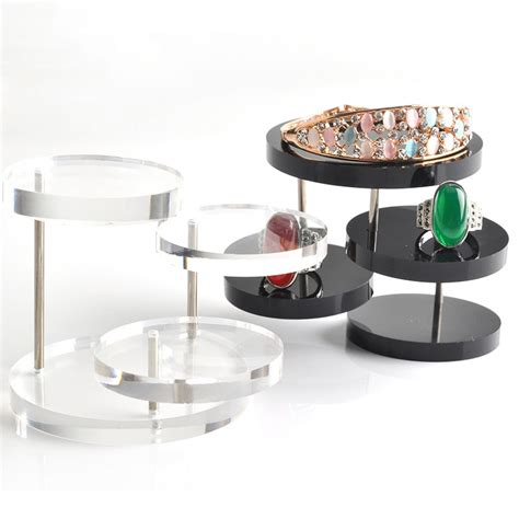New Jewelry Organizer Jewelry Display Stand Clear 3 Tray Acrylic