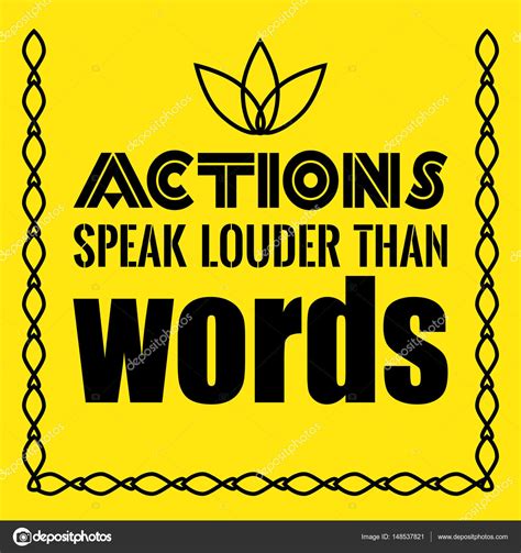 Motivational Quote Actions Speak Louder Than Words — Stock Vector
