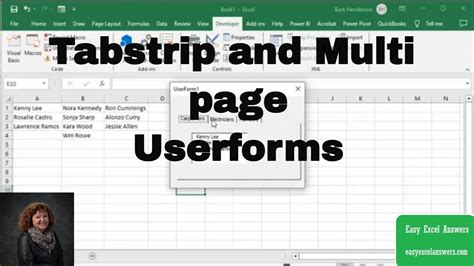 How To Create Tab Strip And Multipage Userforms In Excel Youtube