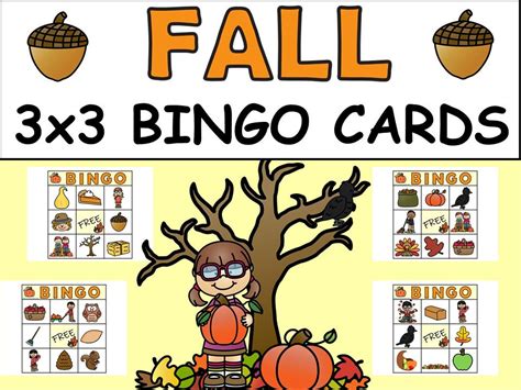Fall 3x3 Bingo Cards 15 Cards Etsy
