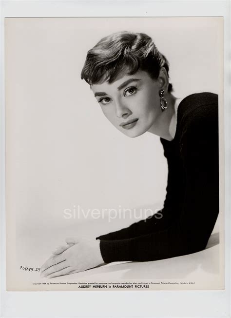 orig 1954 audrey hepburn iconic beauty dbw glamour portrait “sabrina” silverpinups