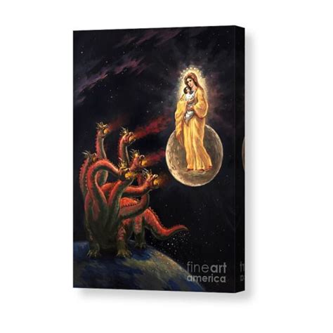 Israel Jesus And Woman V Seven Headed Dragon Revelation 12 Canvas Print