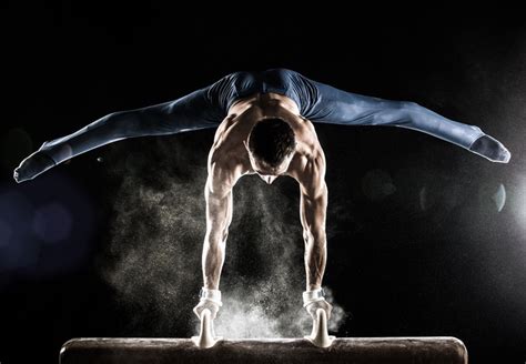 Male Gymnast Doing Handstand On Pommel Horse Wiseam
