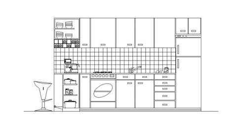 Kitchen Elevation Detail 2d View Cad Block Layout File In Autocad