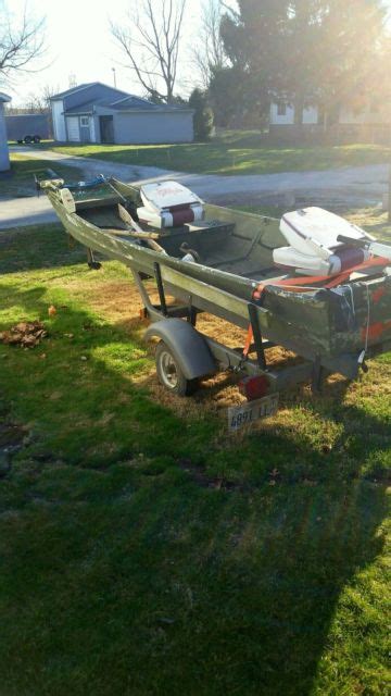 14 Ft Flat Bottom Jon Boat With Trailer And Motor For Sale In Westville
