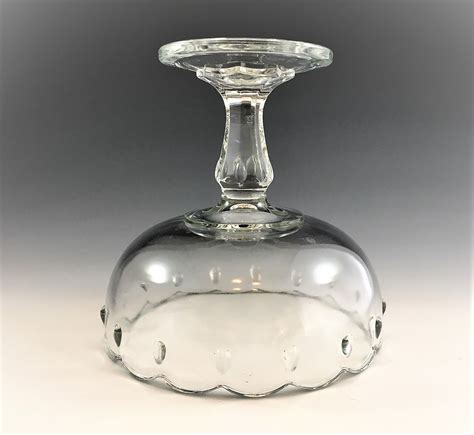 indiana glass compote teardrop pattern 1011 vintage clear glass compote