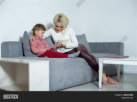Mom Helps Her Son Image And Photo Free Trial Bigstock