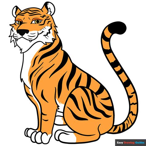 How To Draw A Tiger Really Easy Drawing Tutorial
