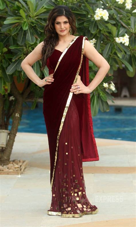Zarine Khan In Hot Maroon Saree Designers Saree Angel