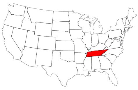 Tennessee Usa States Location