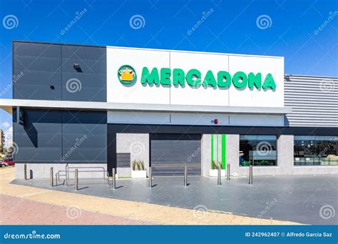 Huelva, Spain - March 6, 2022: View of a Mercadona Store. Mercadona is