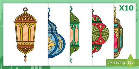 Ten Colourful Lanterns For Ramadan Decoration Teacher Made