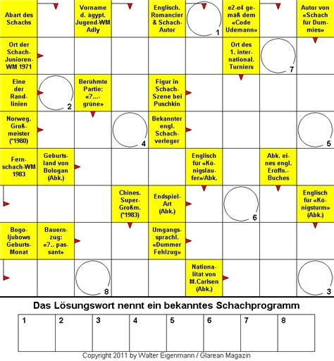 Kreuzworträtsel für erwachsene gratis ausdrucken oder als pdf vorlage downloaden. Das neue Schach-Kreuzworträtsel (Februar 2011) - Glarean Magazin