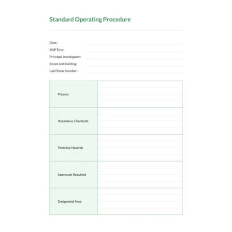 Standard Operating Procedures Templates Ms Wordexcel Standard Images