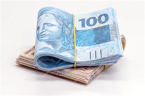Muitas Centenas E Cinquenta Reais Notas De Dinheiro Brasileiro Salário