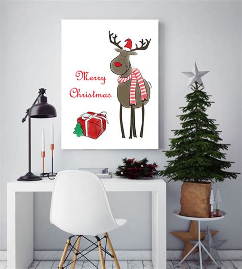 Merry Christmas Wall Art Print Digital Download Etsy