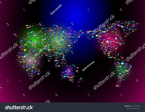 Earth Night Map Stock Vector Royalty Free 1261955359 Shutterstock