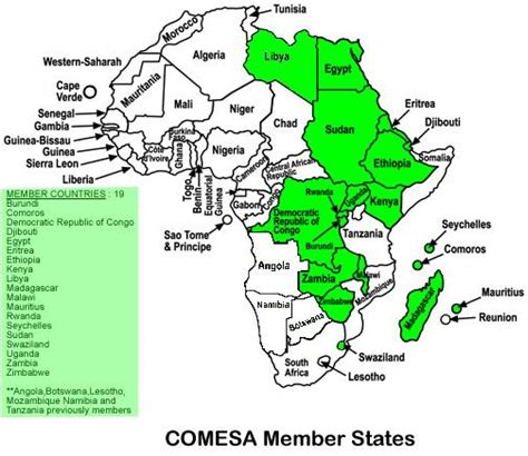 Comesa Common Market For Eastern And Southern Africa Southern