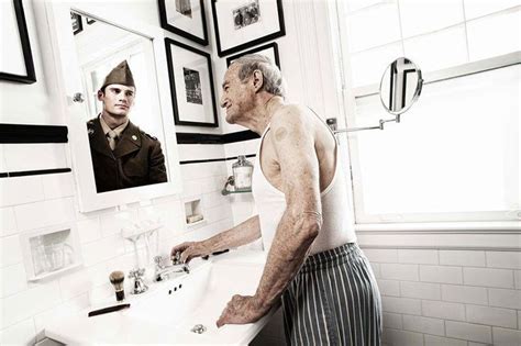 10 Beautiful Portraits Of Elderly People Looking In A Mirror At Their