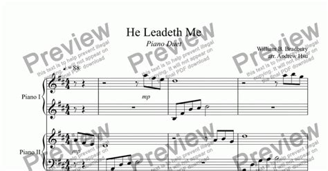 He Leadeth Me Piano Four Hands Download Sheet Music Pdf File