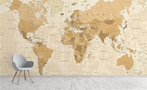 Incredible World Map Wall Mural Wallpaper 2022 World Map With Major
