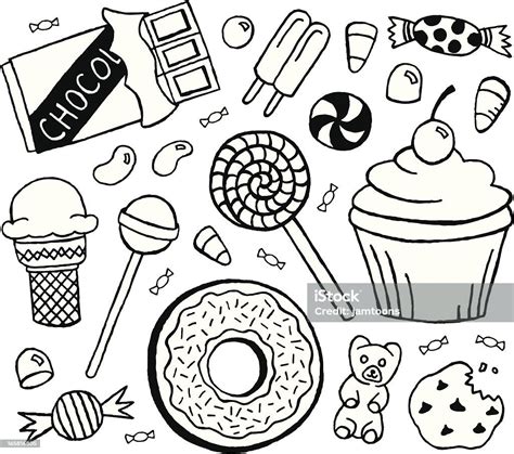 Sweets Doodles Stock Illustration Download Image Now Candy Doodle