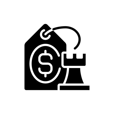 Pricing Strategy Black Glyph Icon Choosing Best Price For Product