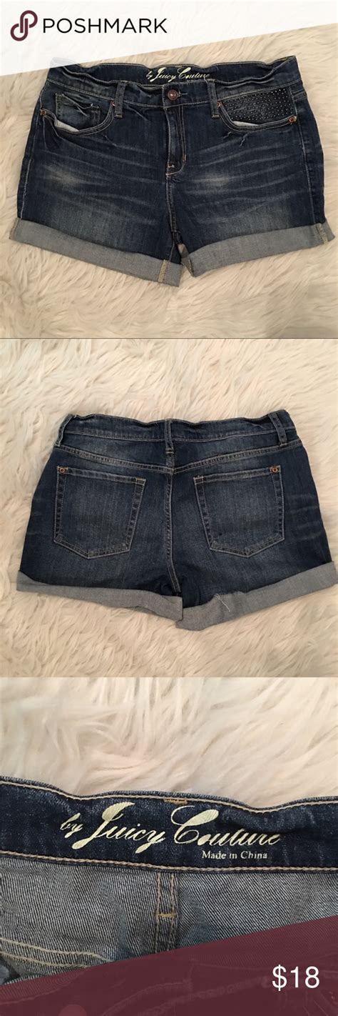Juicy Couture Blue Jean Shorts Size 28 Juicy Couture Blue Jean Shorts Size 28 3 5in
