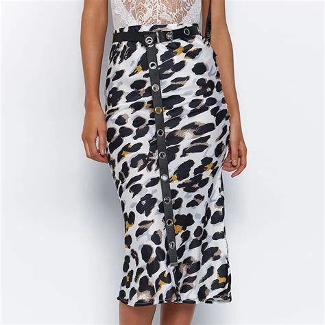 2018 Sexy Leopard Print High Waist Casual Skirt Womens Slim Streetwear