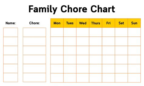 7 Best Blank Printable Chore Charts