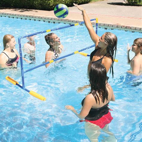 Then the two teams will rally, or hit the ball back and forth over the net until a fault occurs. Poolmaster Water Volleyball Game - Walmart.com - Walmart.com