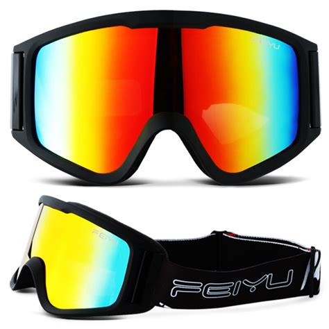 Mens Winter Adults Professional Ski Goggles Double Lens Uv400 Anti Fog Sun Proof Skiiing Glasses
