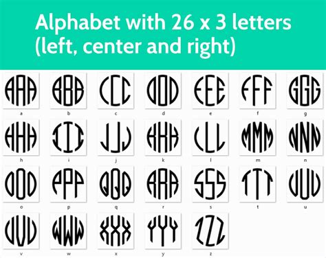 Circle Block Monogram Font Svg Round Alphabet Letters Cricut The Art