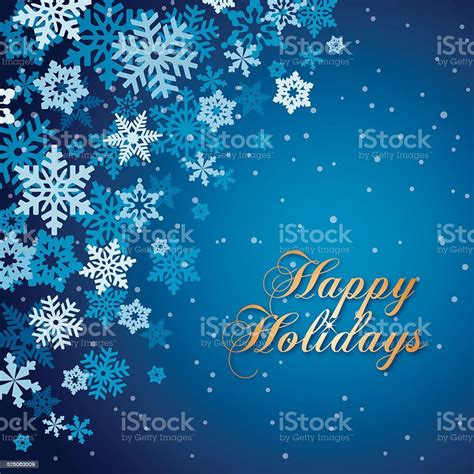 Happy Holidays In Blue Background Stock Illustration - Download Image Now - iStock