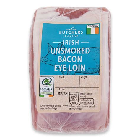Irish Unsmoked Bacon Eye Loin 500g Butchers Selection Aldiie