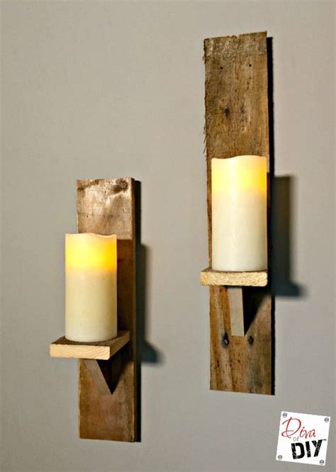 How To Make Diy Candle Holders From Pallet Wood Diva Of Diy