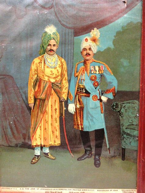 Antique Lithograph Print H H The Jam Of Jamnagar And H H General Sir Partab Singh Ebay