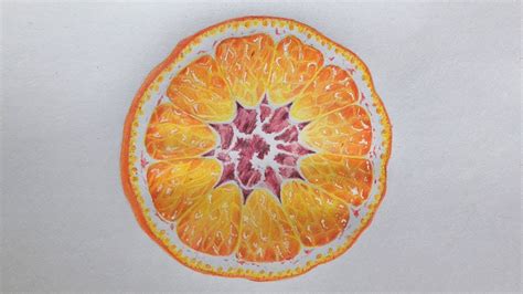 Orange Slice Drawing In Color Pencils Orange Drawing Fruit Drawing