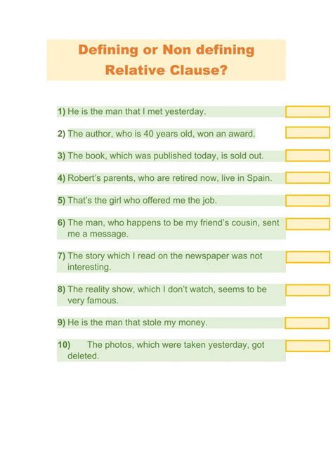 Relative Clauses Online Worksheet For Primero Segundo De Secundaria You Can Do The Exer
