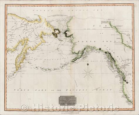 Historic Map Chart Of The Northern Passage Between Asia And America