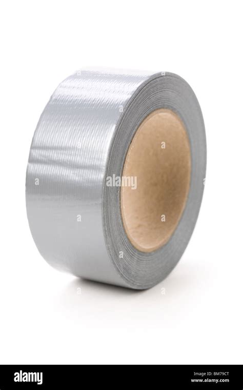 A Roll Of Grey Duct Tape With White Background Stock Photo Alamy